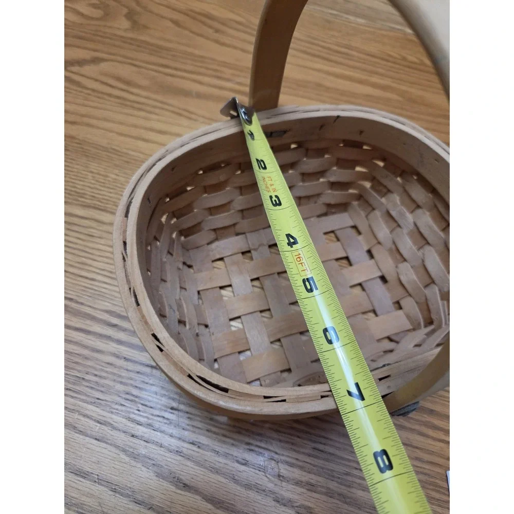Vintage Wicker Gathering Basket with Handle Small 8